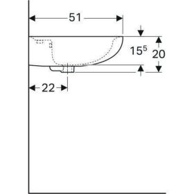 Geberit Renova Waschtisch, 65x51cm m. Hl., m. Ül., manhattan