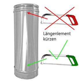 Schornstein Längenelement 1000 mm Edelstahl DW DN 150