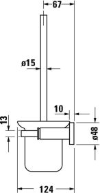 Bürstengarnitur D-Code für Wandmontage, Glas matt, chrom