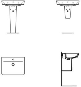 Waschtisch Connect Air Cube 1 Hl. m.Ül. 600x460x160mm Weiß mit IP