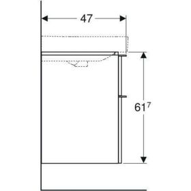 Geberit Smyle Square US für WT, m. 2 Sch 58,4x61,7x47cm, weiß