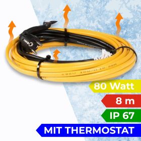 Selfio Rohrbegleitheizung Frostschutz-Heizleitung 8 m 80 Watt