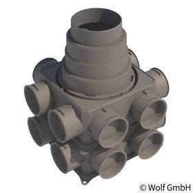 Wolf Luftverteiler Mini 16-75 Anschluss ISO Rohr DN 125-180