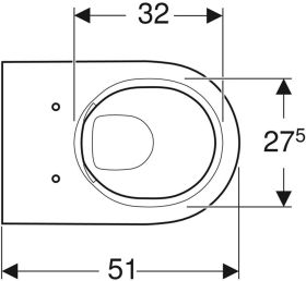 Geberit Acanto Wand-WC Tiefspüler geschlossene Form, Rimfree, weiß
