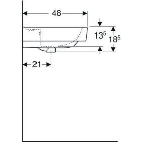 Geberit Renova Plan Waschtisch, 70x48cm m. Hl., m. Ül., weiß