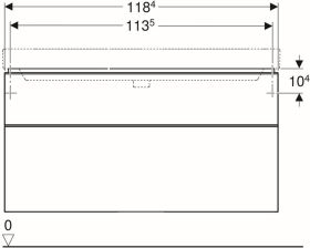Geberit Smyle Square US für WT, m. 2 Sch 118,4x61,7x47cm, weiß
