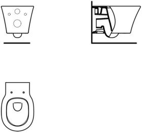 Wand-T-WC Connect Air AquaBlade unsichtbare Bef. 360x540x350mm Weiß