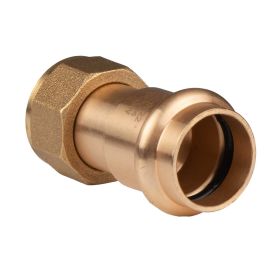 Kupfer Pressfitting Übergangsverschraubung aus Rotguss 22 mm - 3/4" IG (Überwurf) flachdichtend V+M-Kontur DVGW