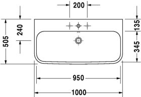Möbelwaschtisch Happy D.2 1000 mm m.ÜL, m.HLB, 1 HL, geschl., weiß