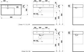 LF Möbel-WT Kartell 1 HL o.ÜL Ablage rechts 900x460 weiß