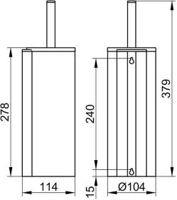 Keuco WC-Bürstengarnitur Plan 14964, kpl.m.Kunststoff-Einsatz,silber-eloxiert