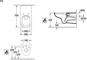 Villeroy & Boch Tiefspül-WC Vita spülrandlos O. Vita 4601R0 360x700mm Oval Weiß Alpin