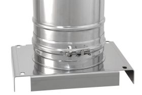 Schornstein Grundplatte Wandmontage Edelstahl  DW Ablauf unten DN 100