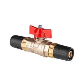 Selfio-Steck Aluverbund Steckfitting  Kugelhahn für Heizung 20 x 2 mm rot