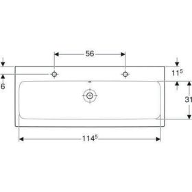 Geberit iCon Waschtisch, 120x48,5cm zwei Hl., m. Ül., weiß
