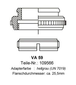 Ventilanpassung VA 59 für Stellantrieb Fußbodenheizung