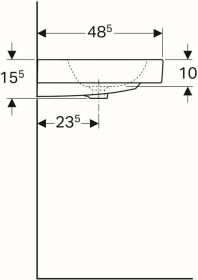 Geberit iCon Waschtisch, 60x48,5cm m. Hl., m. Ül., weiß
