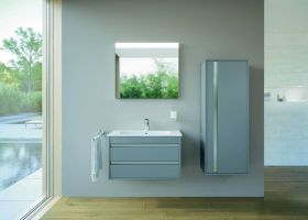 Möbelwaschtisch ME by Starck 830 mm mit ÜL, mit HLB, 1 HL, weiß WonderGliss