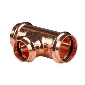 Kupfer Pressfitting T-Stück Mittelgang reduziert 35 x 28 x 35 mm V+M-Kontur DVGW