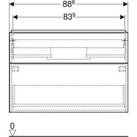 Geberit iCon Unterschrank für WT, 2 Schu 88,8x61,5x47,6cm, weiß hgl./Gr.weiß matt