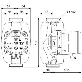 Grundfos Alpha2 Hocheffizienz-Umwälzpumpe 25-40 130 mm