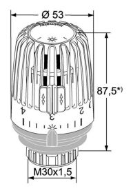 Heimeier Thermostatkopf K v. 6-28 Grad °C, Skalenhaube weiß RAL 9016 mit 2 Sparclips