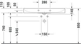Möbel-WT DuraSquare 1000mm o. ÜL, 2 HL, geschl., weiß