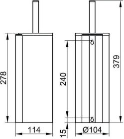 Keuco WC-Bürstengarnitur Plan 14964, kpl.m.Kunststoff-Einsatz,silber-eloxiert