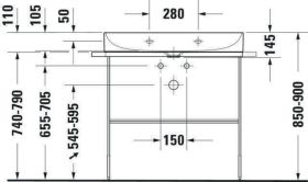 Duravit Möbelwaschtisch DuraSquare 800mm o. ÜL, mit HLB, o.HL, weiß WonderGliss