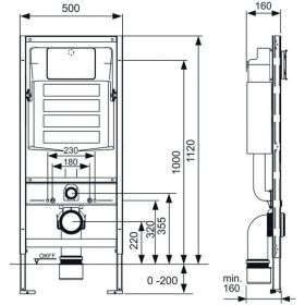 TECEprofil WC-Modul mit Geberit Sigma Spülkasten, Betätigung vorne, Bauhöhe 1120 mm