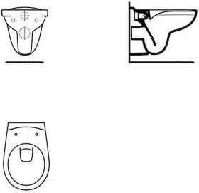 Wandtiefspül-WC Eurovit, randlos, 355x520x350mm, Weiß