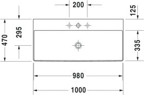 Möbel-WT DuraSquare 1000mm o. ÜL, 2 HL, geschl., weiß