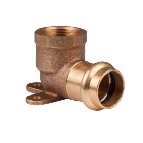 Kupfer Pressfitting Wandwinkel 90° aus Rotguss 22 mm - 3/4" IG V+M-Kontur DVGW