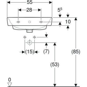 Geberit Renova Plan Waschtisch, 55x44cm m. Hl., m. Ül., weiß