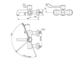 Ideal Standard Wand-WT-Thermostat Cerapl Ausld. 240mm Chrom
