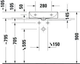 Duravit Möbel-WT DuraSquare 500mm, Weiß o.ÜL, m.HLB, 1 HL