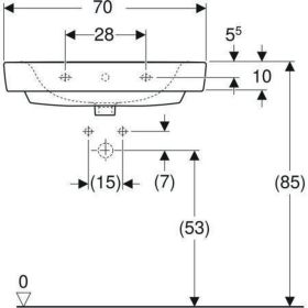 Geberit Renova Plan Waschtisch, 70x48cm m. Hl., m. Ül., weiß