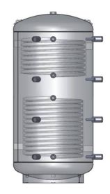 Pufferspeicher PSRR 2000 Liter mit zwei Rohrregistern und 100 mm Isolierung