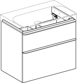 Geberit Smyle Square US für WT, m. 2 Sch 73,4x61,7x47cm, weiß