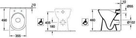 Villeroy & Boch Tiefspül-WC spülrandlos ViCare 360x490x460mm ov bst. Abg. waagr. Weiß A