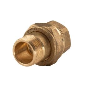 Messing Gewinde-Fitting Verschraubung gerade flachdichtend 3/4" IG - 3/4"AG (DN 20) - schwere Ausführung