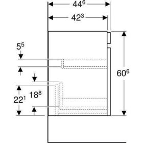 Geberit Renova Plan US f. WT, mit 1 Schu 53,6x60,6x44,6cm, Nussbaum hickory hell