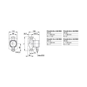 Biral HE-Umwälzpumpe PrimAX T2 25-4 180 RED G 1 1/2 230V mit Wärmedämmschale