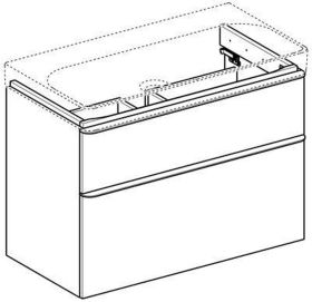 Geberit Smyle Square US für WT, m. 2 Sch 88,4x61,7x47cm, weiß