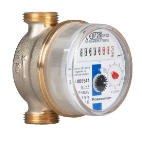Wohnungs-Wasserzähler Aufputz für Kaltwasser Q3 2,5 m³ - Baulänge 80 mm