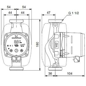 Grundfos Alpha2 Hocheffizienz-Umwälzpumpe 25-80 180 mm