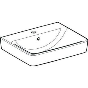 Geberit Renova Plan Waschtisch, 55x44cm m. Hl., m. Ül., weiß