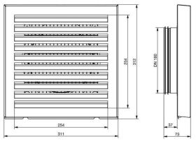 Zehnder Außenwandgitter für Wandeinbau DN 180