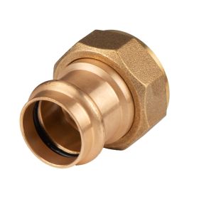 Kupfer Pressfitting Übergangsverschraubung aus Rotguss 28 mm - 1 1/4" IG (Überwurf) flachdichtend V+M-Kontur DVGW