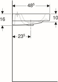 Geberit iCon Waschtisch, 120x48,5cm zwei Hl., m. Ül., weiß